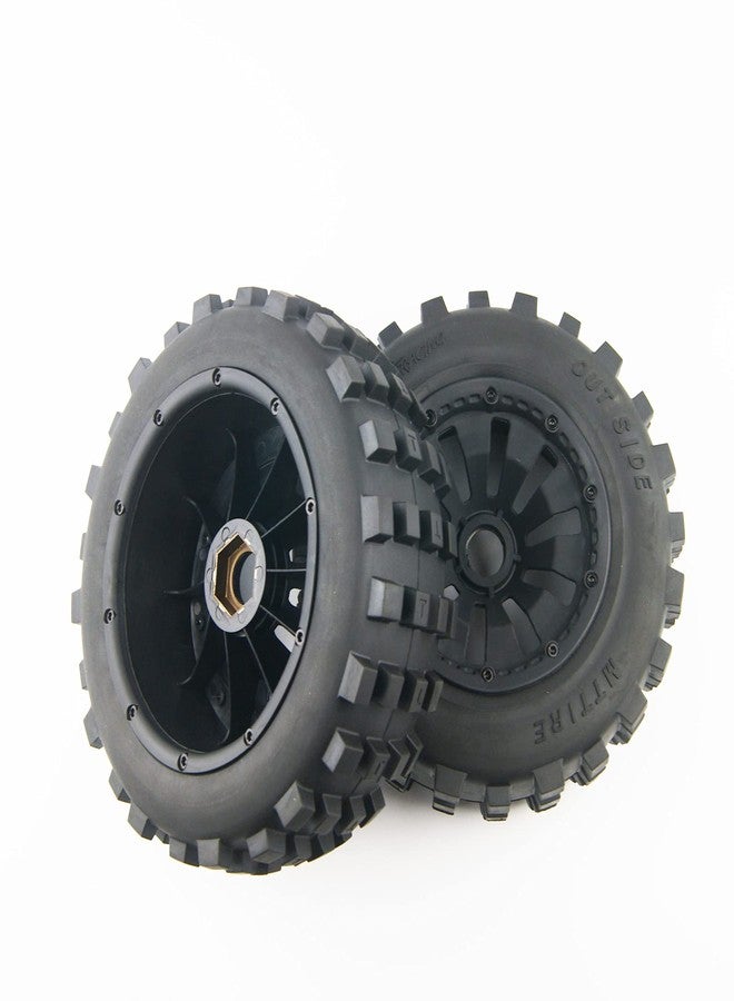 TITRACING Rear Tires wheelsTyres fit HPI Baja Rovan Kingmotor 5T truck 195x80mm - Image 1